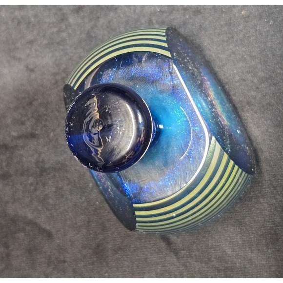 Correia Art Glass Perfume Bottle 1985 Signed LE 78/200 Cobalt Dichroic VTG - Picture 3 of 16